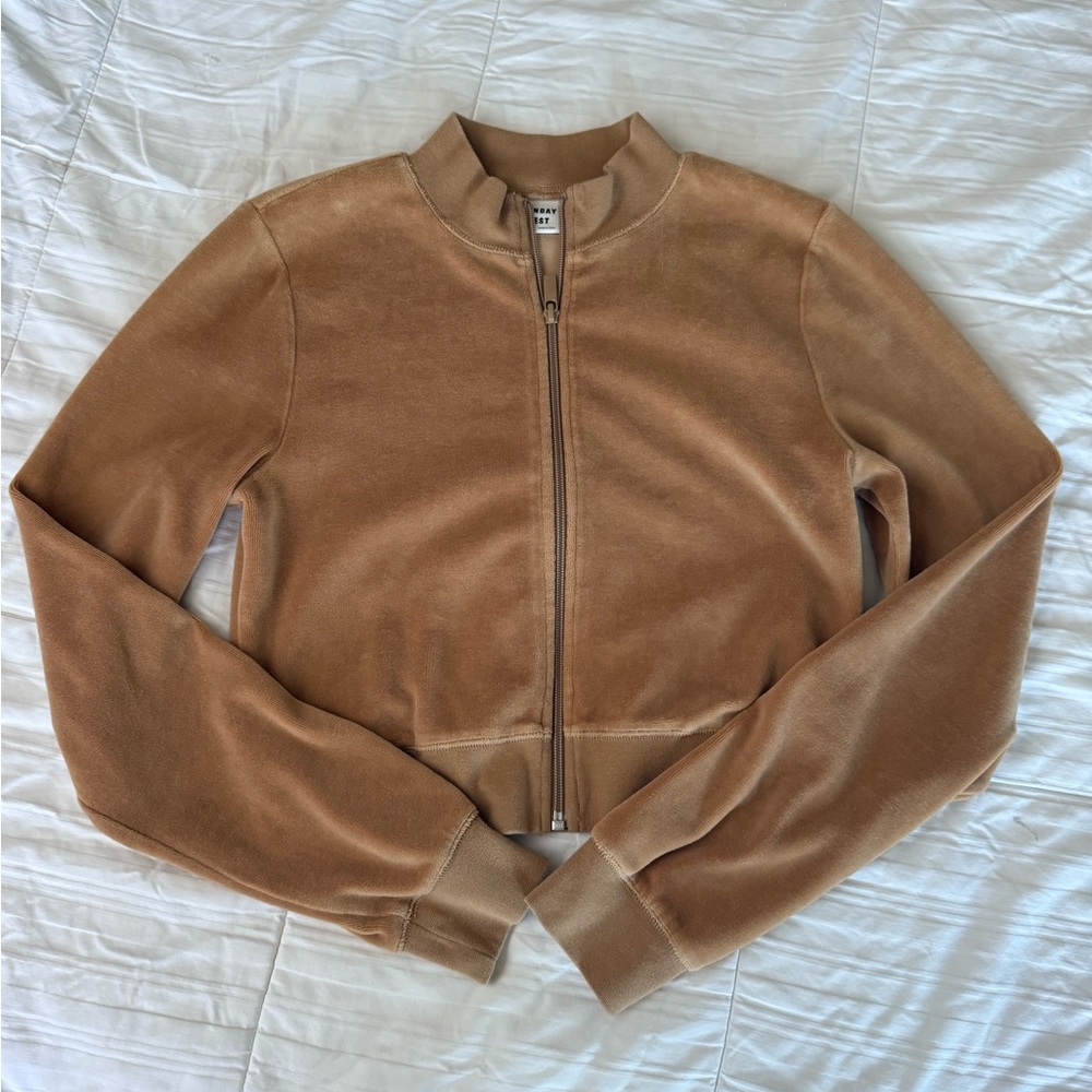 Aritzia Tan Bomber Jacket